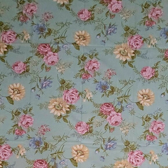 VTG Handmade Laura Ashley Floral Print Artisan Oblong Tablecloth 81 x 63 NEW - Picture 4 of 9